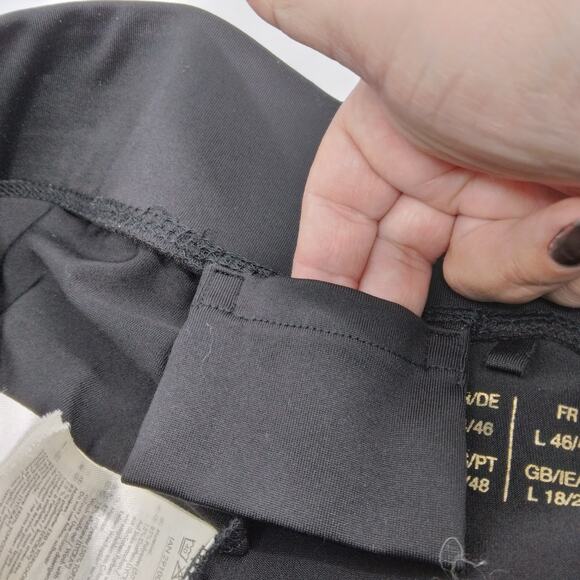 Joggers Cropped Pants Size Large Black with Yellow and Red Side Stripes - Picture 6 of 13